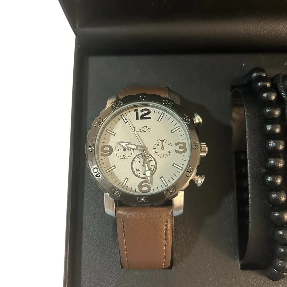 L & Co. Timepieces watch, dual-bracelet, & carabiner. New in Box!‎